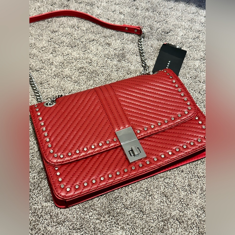 Red Zara Crossbody Shoulder Bag